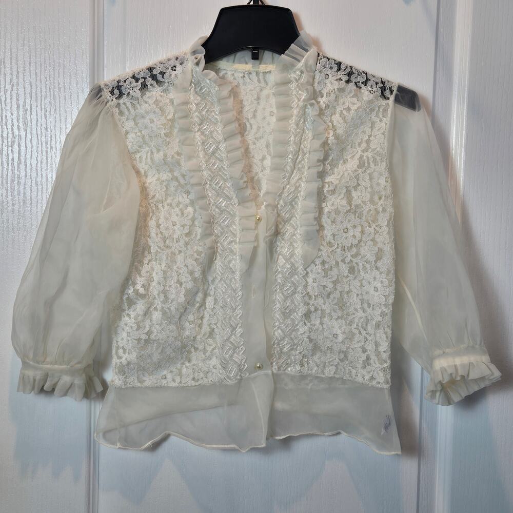 Vintage Mark Lee Originals Lace sheer shirt READ piratecore Victorian